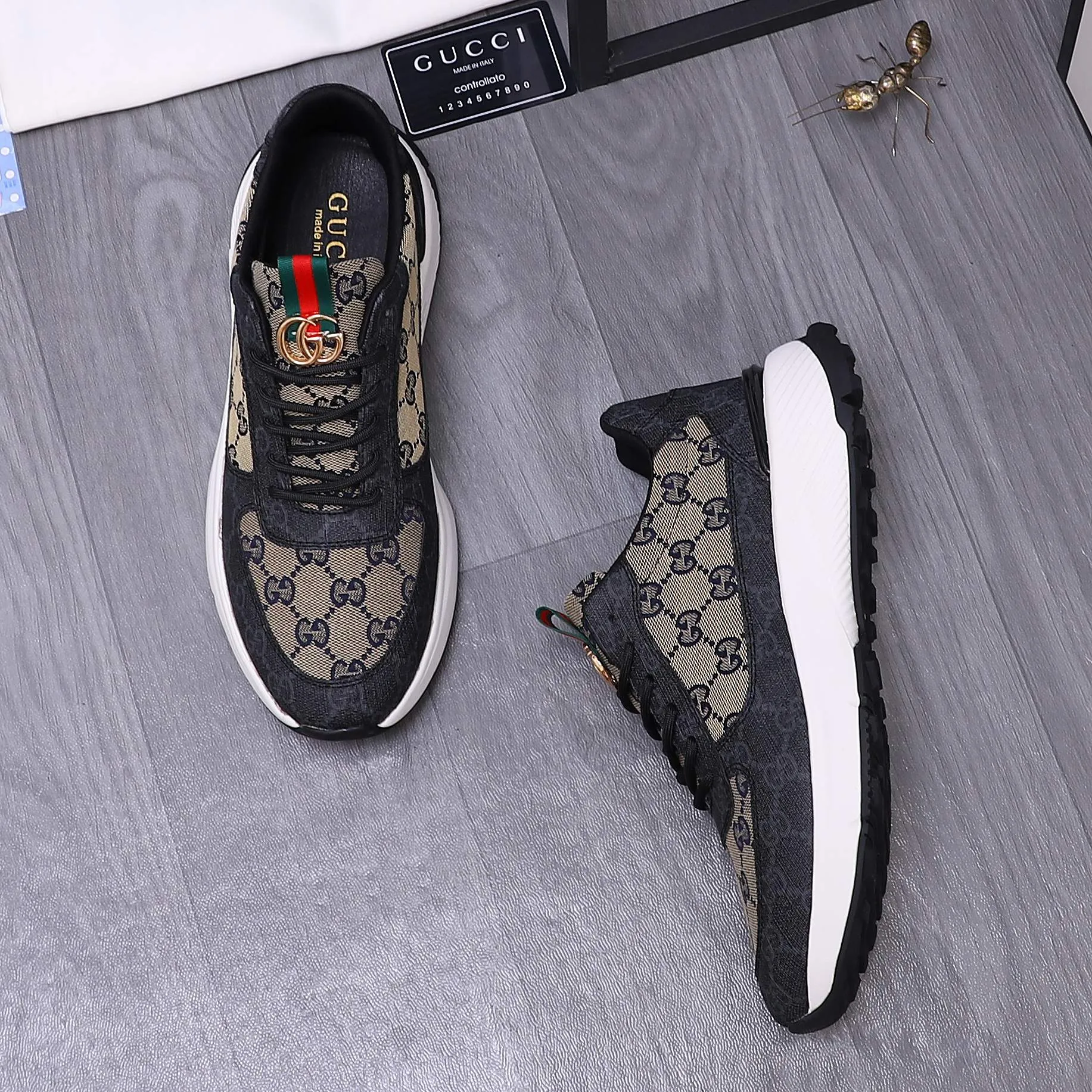 Men's shoes 💰460 Product trademark: GUCCI "Gucci" casual shoes Regular size: 38-44 (45 is custom-made and non-returnable) Product materials: Selected cowhide stitching breathable woven upper, breathable mesh lining, rubber outsole